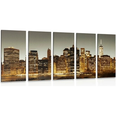 5-dílný obraz centrum New Yorku - 150x75