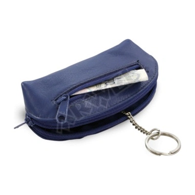 Modrá kožená dvouzipová 619-0367-97