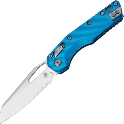Microtech MSI S/E STONEWASH PART SERRATE FLUTED ALUMINIUM BLUE 210-11FLBL