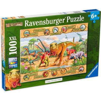 Ravensburger Пъзел Ravensburger от 100 XXL части - Динозаври (10609)