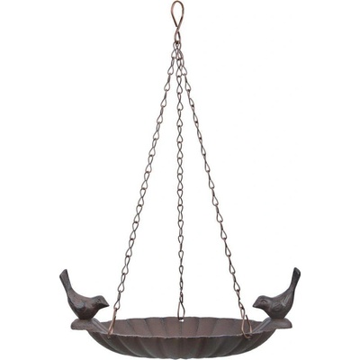 Esschert Design Závesné napájadlo pre vtáky Ora 32 x 21 cm liatina hnedá