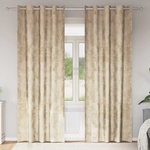 Pure Line Home Кадифени завеси в цвят бежов с метални халки, 2 бр. , 140 x 225 см - zalegloto - 52,03 лв