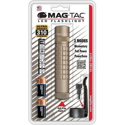 Maglite Фенер MAGTAC SG2LRH6L, 2 батерии CR123, 310 lm, водоустойчивост, бежав (SG2LRH6L)