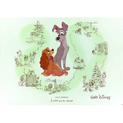 Ravensburger - Puzzle Disney Treasures from The Vault: Lady and Tramp - 1 000 piese