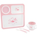 KikkaBoo Jedálenská súprava Flamingo 4 dielna