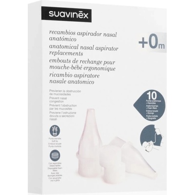 Suavinex Anatomical Nasal Aspirator Replacements náhradní sosáky na odsávačku hlenů 12 ks