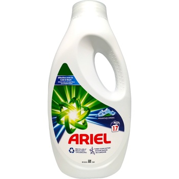Ariel течен перилен препарат за бяло пране, Mountain Spring, 17пр, 850мл