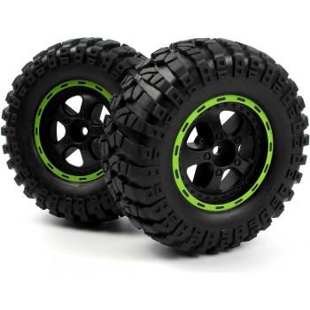 HPI RACING Гуми с джанти HPI racing Blackzon 1/12 Smyter Desert Wheels/Tires Assembled (Black/Green) HPI540183 (HPI540183)