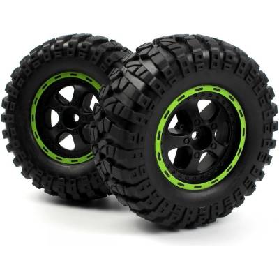 HPI RACING Гуми с джанти HPI racing Blackzon 1/12 Smyter Desert Wheels/Tires Assembled (Black/Green) HPI540183 (HPI540183)