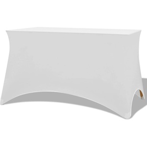 vidaXL Разтегателен калъф за маса, 2 бр, 120х60, 5х74 см, бял (132033)