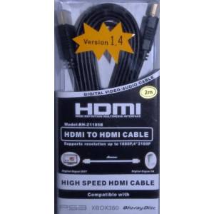  Плосък HDMI кабел , версия 1.4 , 10.2Gbit/s, 1080p+, Proclass - 2 метра