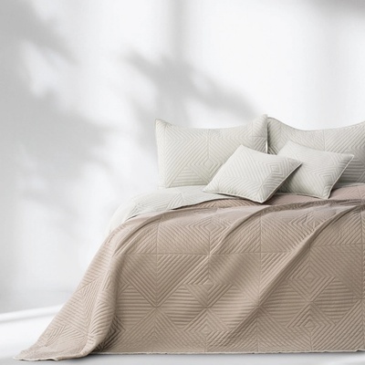 AmeliaHome Prehoz na posteľ Softa béžový/cappuccino 260x280