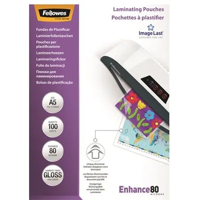 Fellowes Термоламиниращо фолио, 80 микрона, a5, гланц, 100 бр. , fellowes 5306002 (5306002)