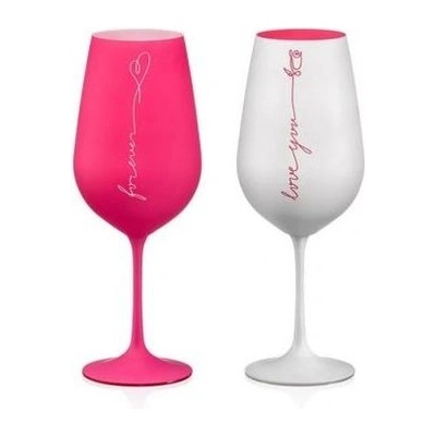 Crystalex sklen. 2 x LOVE růžový 40729 550 K0821 DB 550 ml