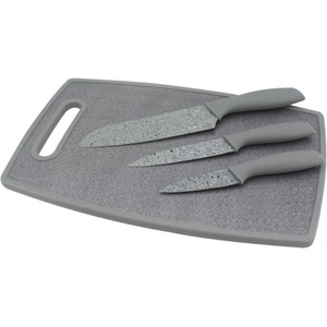ZEPHYR Комплект ножове 3 броя и дъска за рязане zephyr zp 1633 c3b, Сив (1630120200) - houseware