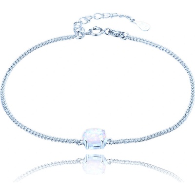 MINET 2282 Stříbrný náramek s bílým opálkem