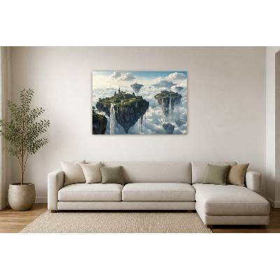 Obraz na plátně – Plovoucí skalní ostrovy nad oblaky 135 × 90 cm