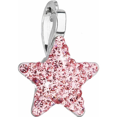 Pavona Stříbrný přívěsek s Preciosa krystaly růžová hvězdička 34259.3 lt.rose