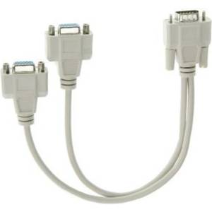 VCOM Сплитер VCom CG021, VGA(м) към 2x VGA(ж), бял (CG021)
