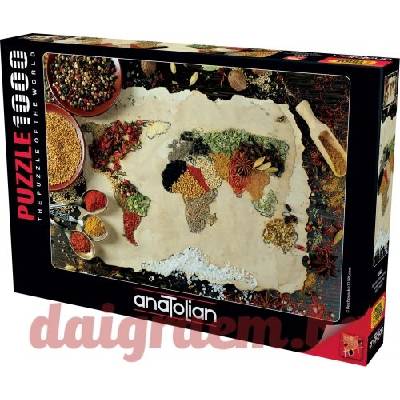 Anatolian Пъзел anatolian 1045 - 1000 части - Билкова карта на света (p1045)