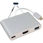  Helos Хъб Helos, USB-C 3.1 към 3xUSB/HDMI/USB-C, премиум 4K, сребрист (288389)