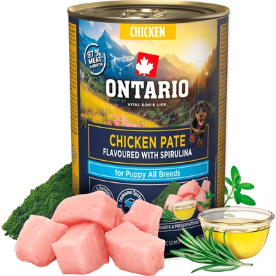 Ontario Puppy kuracie paté s príchuťou spirulíny 400 g