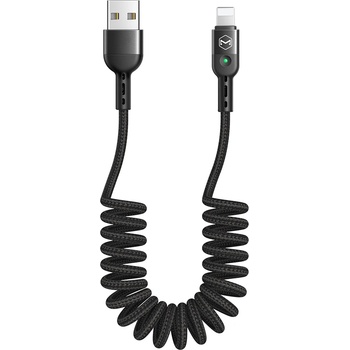 Xmart Lightning кабел Xmart Spiral, 1.8м, Черен (9108)