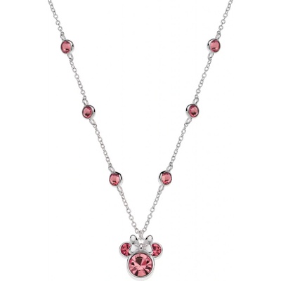 Disney Krásny strieborný náhrdelník Minnie mouse s kryštálmi NS00045SRUL-157.CS