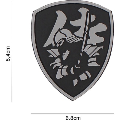 Gumová nášivka 101 Inc Samurai Shield - sivá