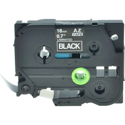Compatible Съвместима лента с Brother TZ-S345/TZe-S345 18mm x 8m extr. adh. бял печат/черен фон (TZES345)