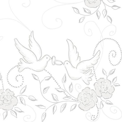 Mank servítky Hochzeit silver 40x40cm 50ks