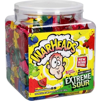 Warheads Бонбони WARHEADS Extreme Sour Hard Candy 964g / 34oz. (240бр) буркан (032134215500)