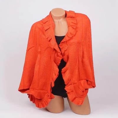 Кашмирено болеро в оранжево с къдрички