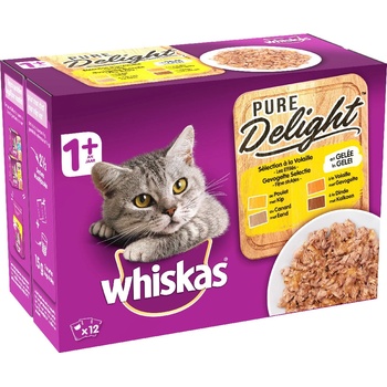 Whiskas 1+ Adult Pure Delight drůbeží výběr v želé 48 x 85 g
