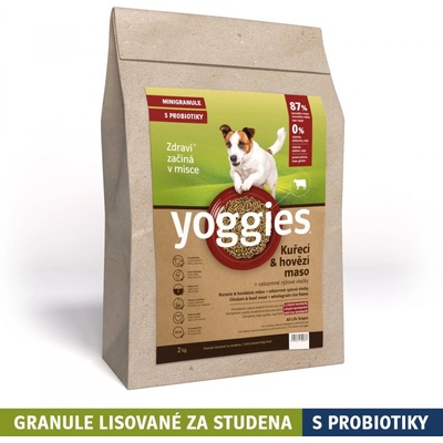 Yoggies minigranule lisované za studena s probiotiky Kuřecí & hovězí maso 2 Kg