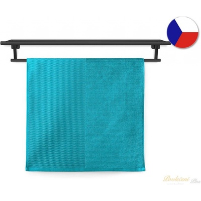 Veba Ručník WATER 500 Velké kostky tyrkysová 50 x 90 cm