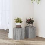 vidaXL Стойка за растения 2 бр. Сив Сонома 15 x 15 x 20 см (852893)