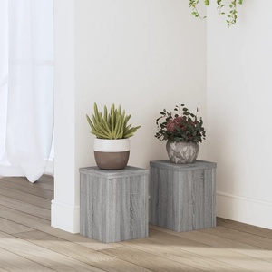 vidaXL Стойки за растения 2 бр сив сонома 15x15x20 см инженерно дърво (852893)