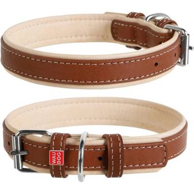 COLLAR Кожен нашийник Soft за куче - 57 - 71см, 35мм, кафяво - черен