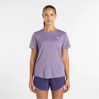New Balance Дамска тениска New Balance Women's Athletics S/S Running shirt - Candied Violet Heather - размер XS (916-1222-0911)