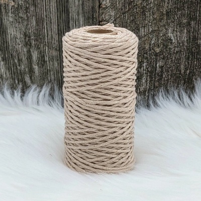 Velká vlna Macrame 1,5mm Capuccino se zlatem