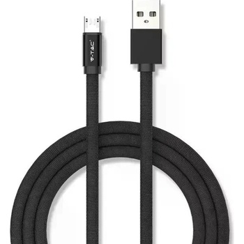 V-TAC 1м. Микро USB Кабел Черен Серия "Ruby" - 8494 (8494)
