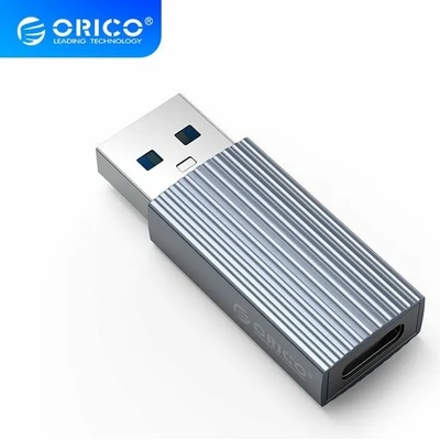 ORICO Преходник Orico AH-AC10-GY, от USB A(м) към USB C(ж), 0.3m, сив, 10 Gb/s (AH-AC10-GY)