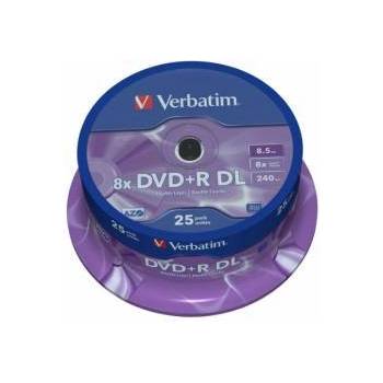 Verbatim DVD+R DL 25 бр. шпиндел - Wide Inkjet Printable, 8.5GB
