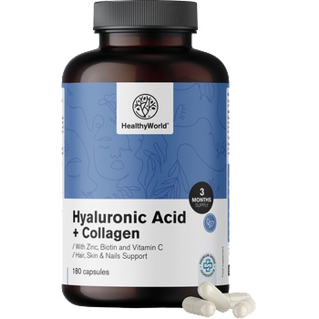 HealthyWorld Hyaluronic Acid Collagen Complex - 180 капсули