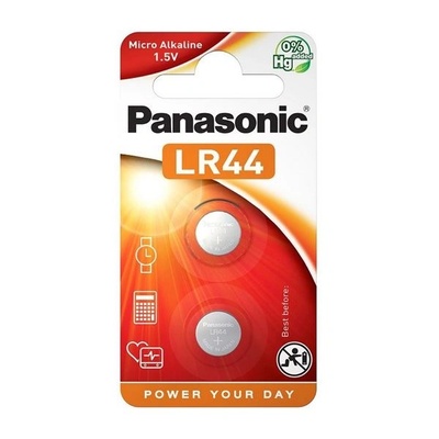 Panasonic Батерия Panasonic 6V LR-44EL / 2B, Черен/Златиста/Бял (LR-44EL/2B)