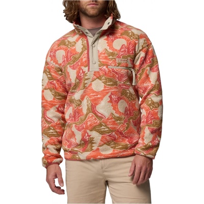 Columbia Мъжки поларен пуловер Columbia Helvetia II Printed Half Snap Fleece Fleece jumper - Washed Red / Sunscapes (005-6144-1713)