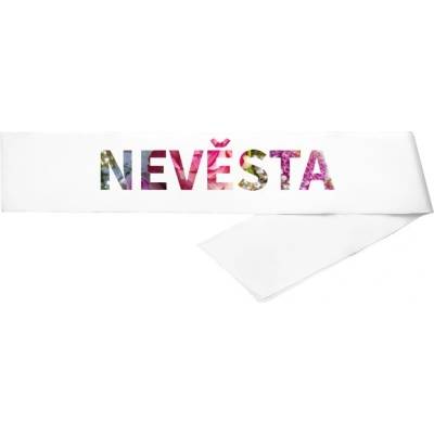 Šerpa s potiskem Šerpa Květinová nevěsta Bílá jednotná