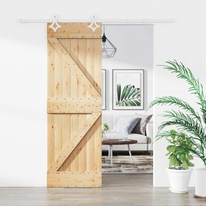 vidaXL Преплъзваща се врата 70 x 210 cm Естествено и бяло (3445095)