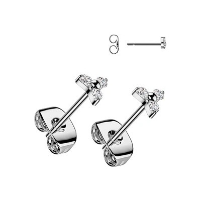 Šperky4U Titanové náušnice kytičky KM2029